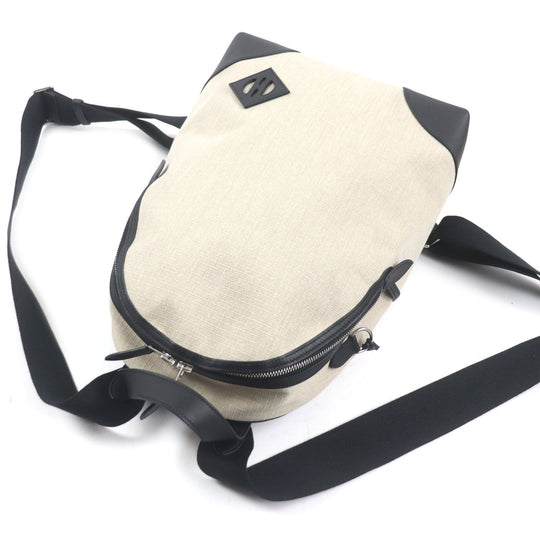 HERMES Backpack Main: Toile Bivaque, Main: Voss Swift Ficelle Black Sac Add Slicked Back mens Used Authentic