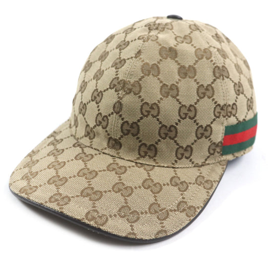 GUCCI cap 200035 Outer material: 68% polyester, Outer material: 16% nylon, Outer material: 16% cotton, Part: 50% cotton, Part: 50% rayon beige mens S Used Authentic