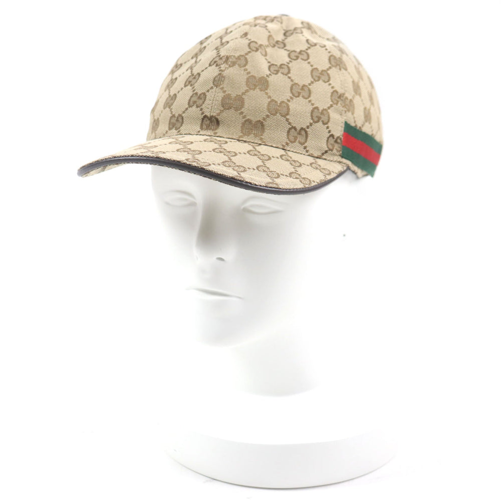 GUCCI cap 200035 Outer material: 68% polyester, Outer material: 16% nylon, Outer material: 16% cotton, Part: 50% cotton, Part: 50% rayon beige mens S Used Authentic