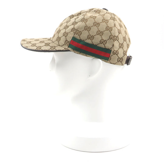GUCCI cap 200035 Outer material: 68% polyester, Outer material: 16% nylon, Outer material: 16% cotton, Part: 50% cotton, Part: 50% rayon beige mens S Used Authentic