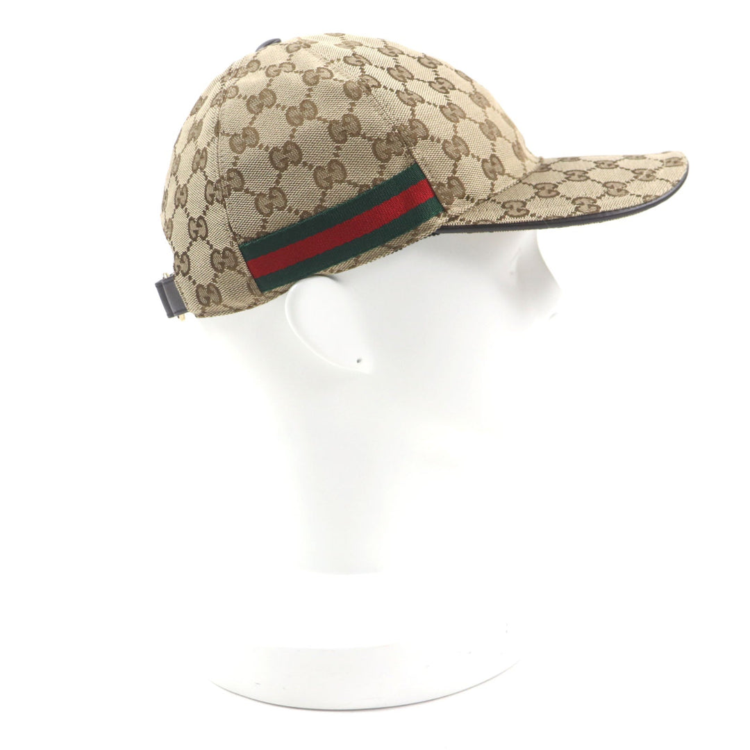 GUCCI cap 200035 Outer material: 68% polyester, Outer material: 16% nylon, Outer material: 16% cotton, Part: 50% cotton, Part: 50% rayon beige mens S Used Authentic