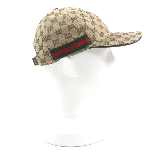 GUCCI cap 200035 Outer material: 68% polyester, Outer material: 16% nylon, Outer material: 16% cotton, Part: 50% cotton, Part: 50% rayon beige mens S Used Authentic