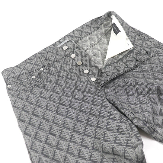 Dior HOMME Denim pants 313D004B329X Main: 100% cotton, Leather: 100% cowhide gray mens 31 Used Authentic