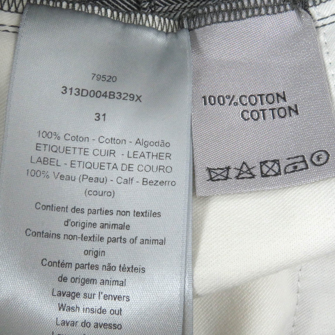 Dior HOMME Denim pants 313D004B329X Main: 100% cotton, Leather: 100% cowhide gray mens 31 Used Authentic