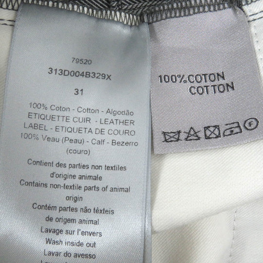 Dior HOMME Denim pants 313D004B329X Main: 100% cotton, Leather: 100% cowhide gray mens 31 Used Authentic