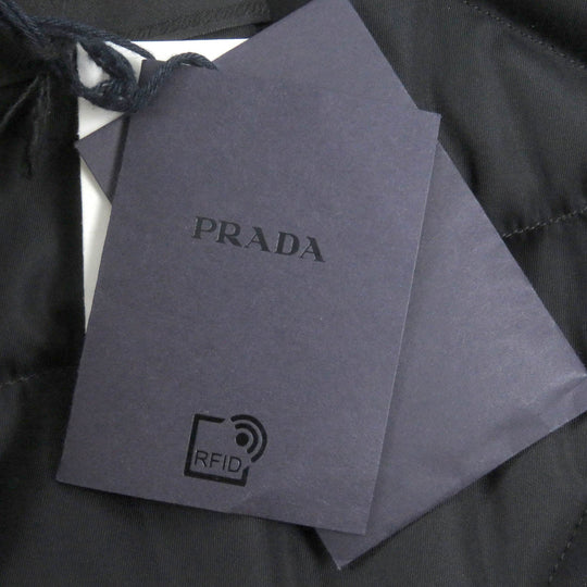 PRADA Mod coat SGO132 Outer: 51% polyamide (nylon), Outer: 49% cotton, Lining: 100% recycled polyamide, Part: 64% mohair, Part: 36% cotton Navy mens L Used Authentic