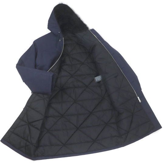 PRADA Mod coat SGO132 Outer: 51% polyamide (nylon), Outer: 49% cotton, Lining: 100% recycled polyamide, Part: 64% mohair, Part: 36% cotton Navy mens L Used Authentic