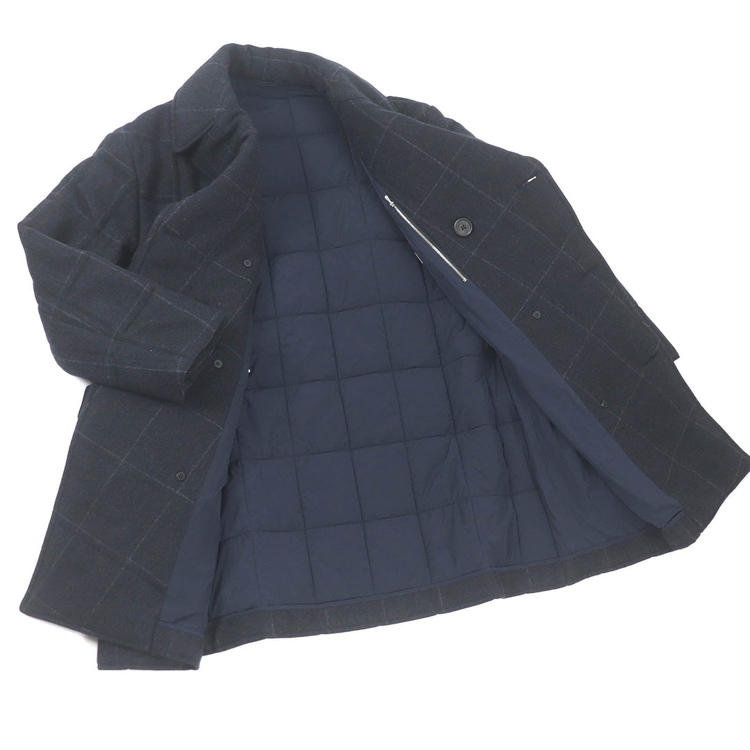 HERMES Chester coat Outer: 90% wool, Outer: 10% cashmere, Lining: 80% nylon, Lining: 20% polyurethane, Filling: 84% polyester Navy mens 48 Used Authentic