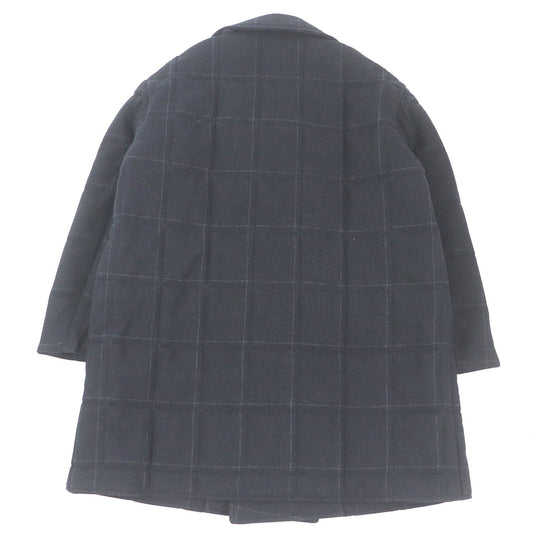 HERMES Chester coat Outer: 90% wool, Outer: 10% cashmere, Lining: 80% nylon, Lining: 20% polyurethane, Filling: 84% polyester Navy mens 48 Used Authentic