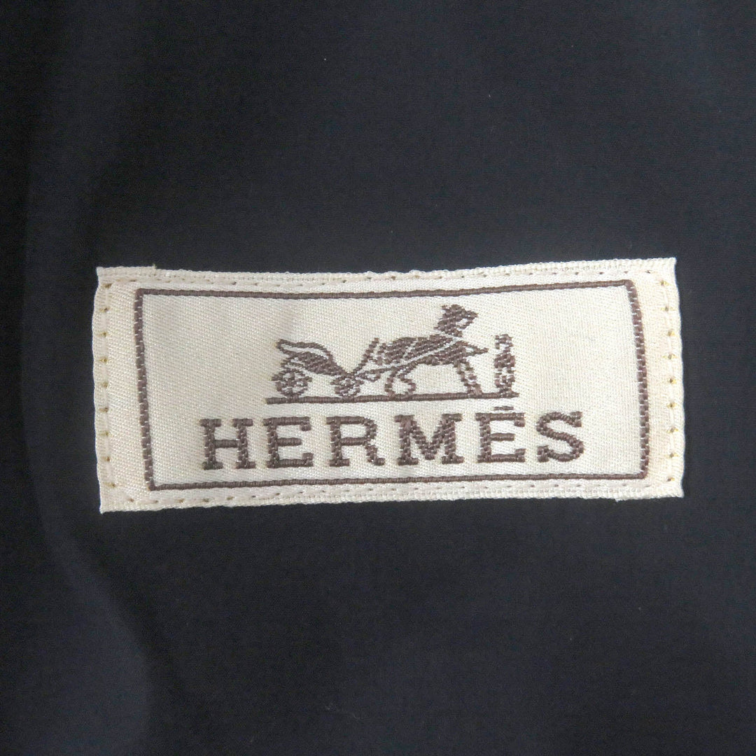 HERMES Chester coat Outer: 90% wool, Outer: 10% cashmere, Lining: 80% nylon, Lining: 20% polyurethane, Filling: 84% polyester Navy mens 48 Used Authentic