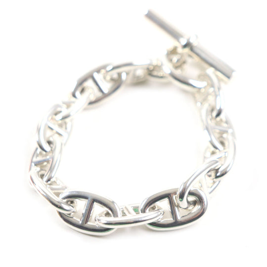 HERMES bracelet H101995B Main�FAG925 Silver Chene DunkleTGM mens Used Authentic