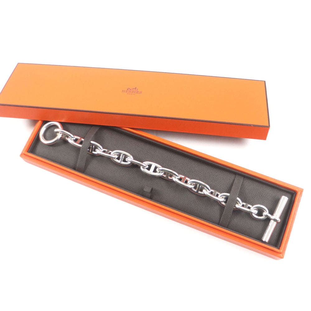HERMES bracelet H101995B Main�FAG925 Silver Chene DunkleTGM mens Used Authentic