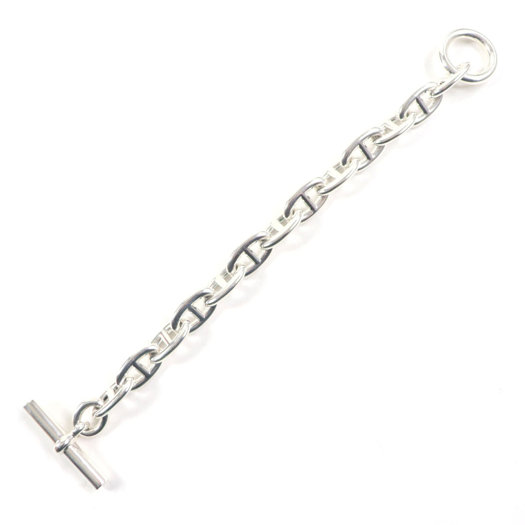 HERMES bracelet H101995B Main�FAG925 Silver Chene DunkleTGM mens Used Authentic
