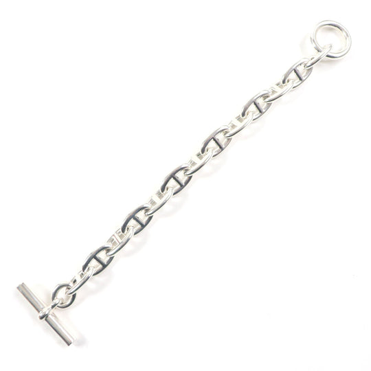 HERMES bracelet H101995B Main�FAG925 Silver Chene DunkleTGM mens Used Authentic