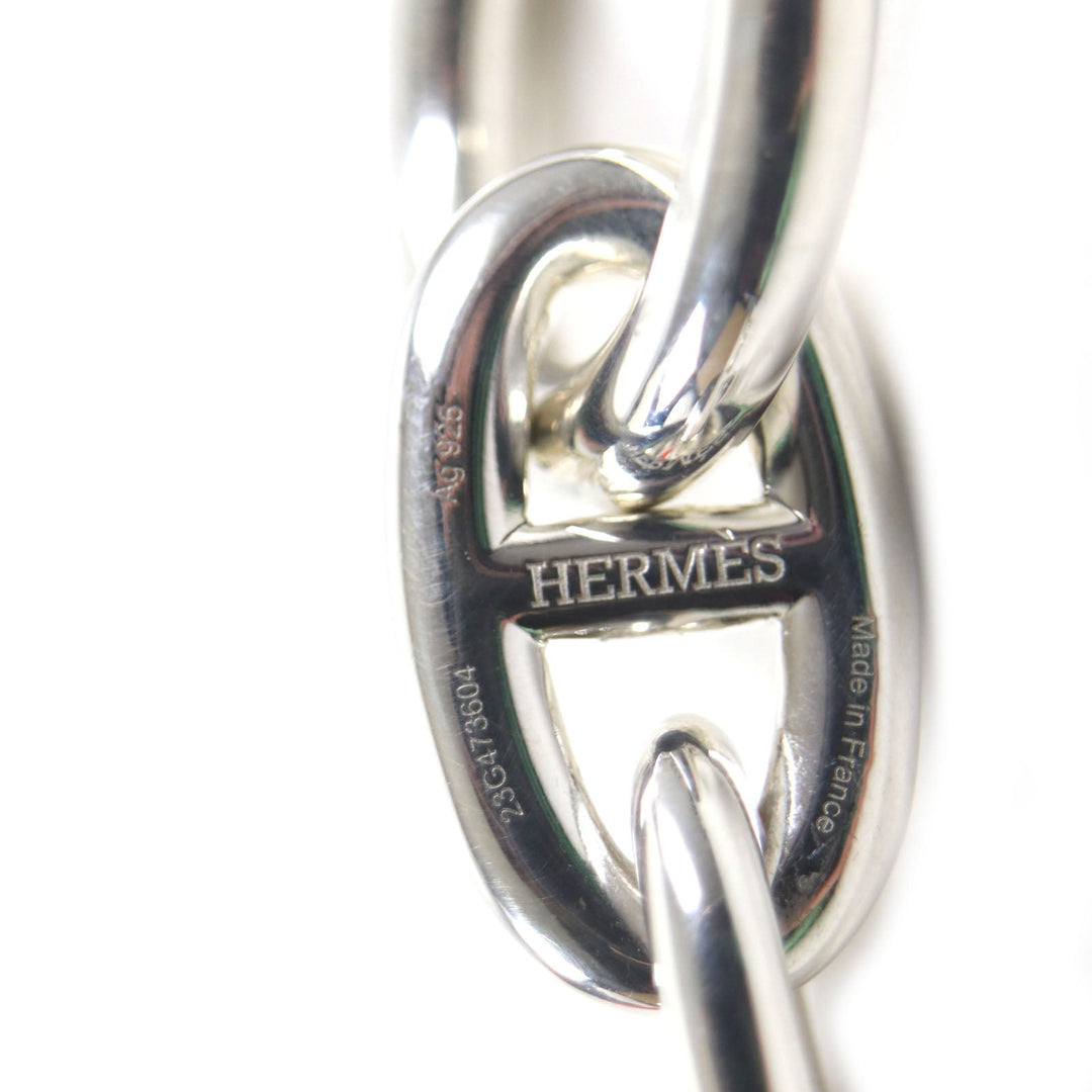 HERMES bracelet H101995B Main�FAG925 Silver Chene DunkleTGM mens Used Authentic