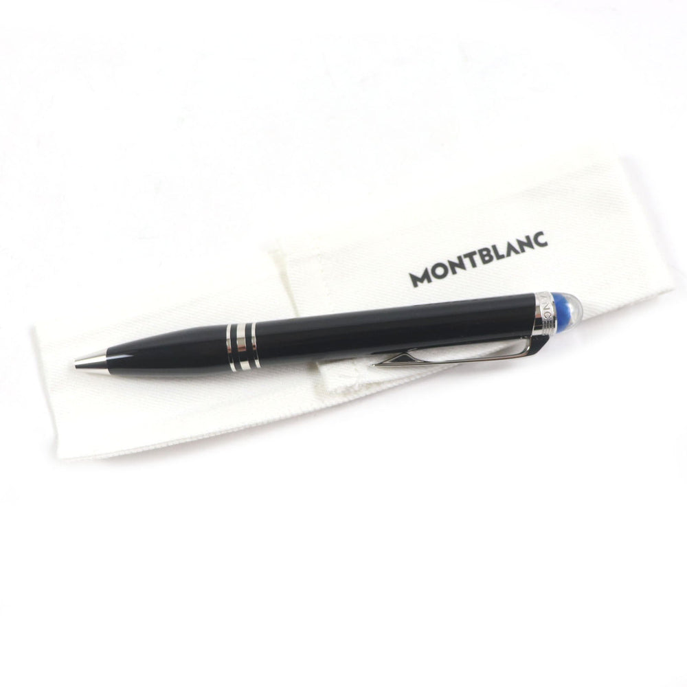 MONTBLANC Ballpoint pen Precious resin Black Silver Starwalker New Blue Dome mens Used Authentic