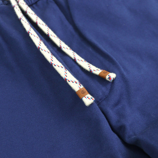 GUCCI Pants 694110 Main: 100% cotton, Leather part: Cowhide Blue white mens 46 Used Authentic