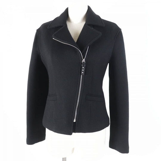 HERMES Jacket 3H0208DW Outer: 100% cashmere, Leather: Sheepskin, Filling: 55% cashmere, Filling: 45% polyester, Lining: 100% polyester black Women 34 Used Authentic