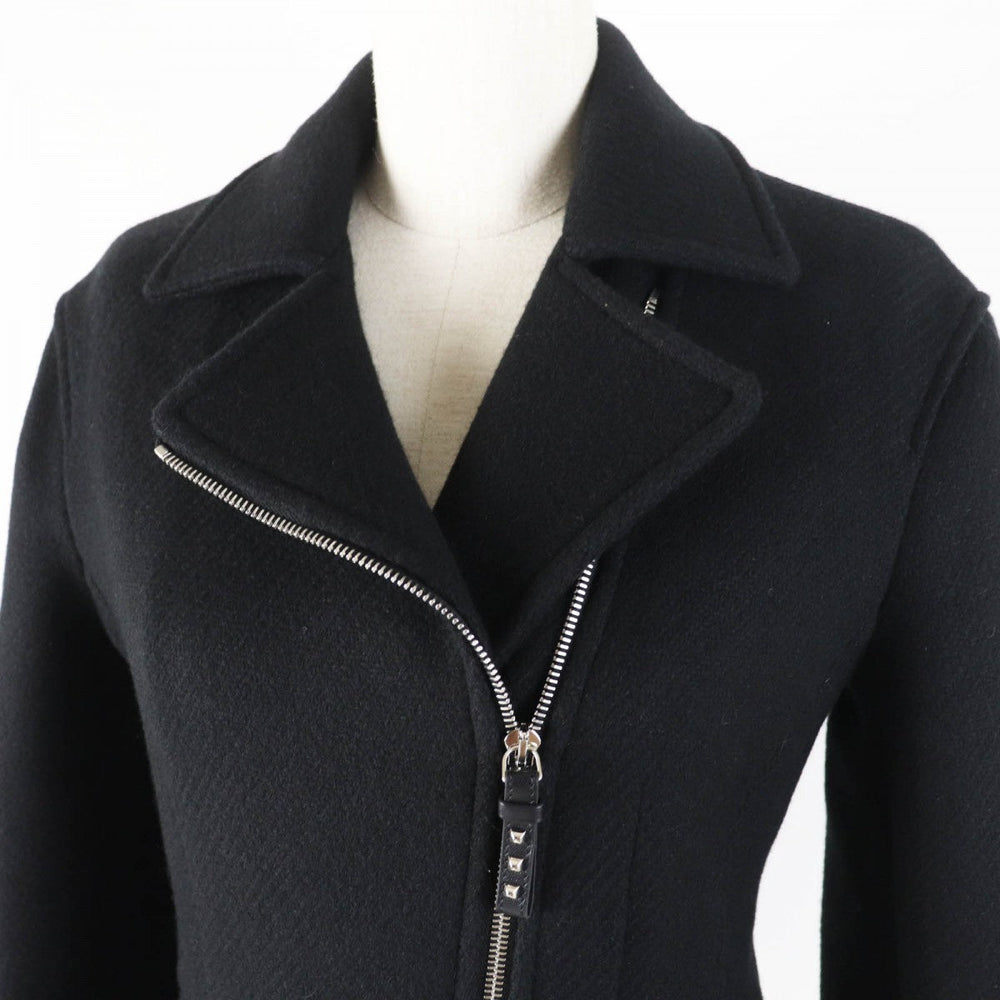 HERMES Jacket 3H0208DW Outer: 100% cashmere, Leather: Sheepskin, Filling: 55% cashmere, Filling: 45% polyester, Lining: 100% polyester black Women 34 Used Authentic