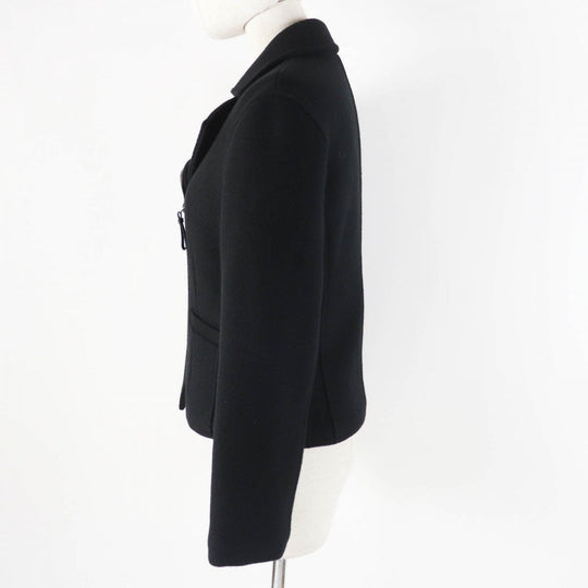 HERMES Jacket 3H0208DW Outer: 100% cashmere, Leather: Sheepskin, Filling: 55% cashmere, Filling: 45% polyester, Lining: 100% polyester black Women 34 Used Authentic