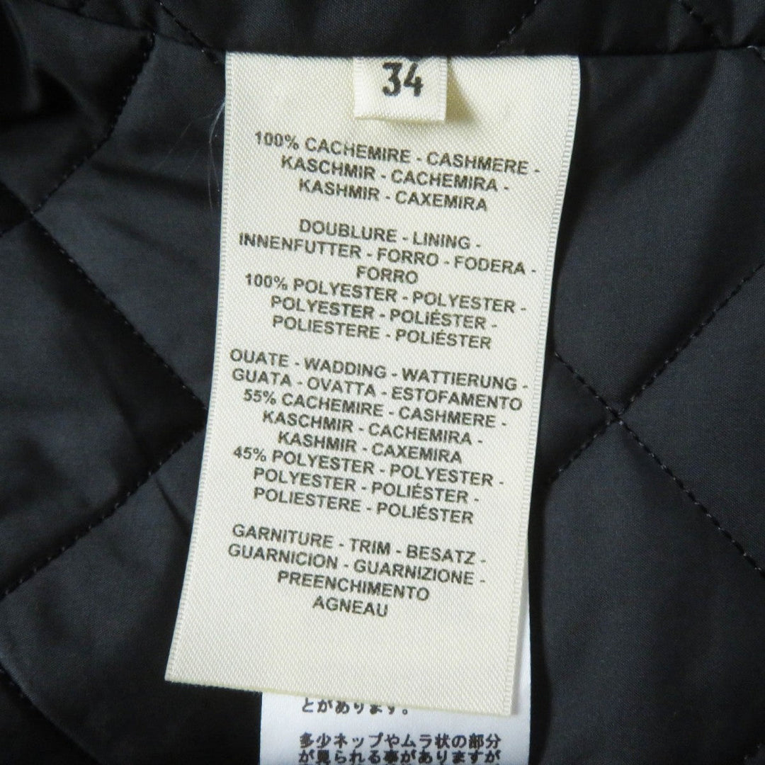HERMES Jacket 3H0208DW Outer: 100% cashmere, Leather: Sheepskin, Filling: 55% cashmere, Filling: 45% polyester, Lining: 100% polyester black Women 34 Used Authentic
