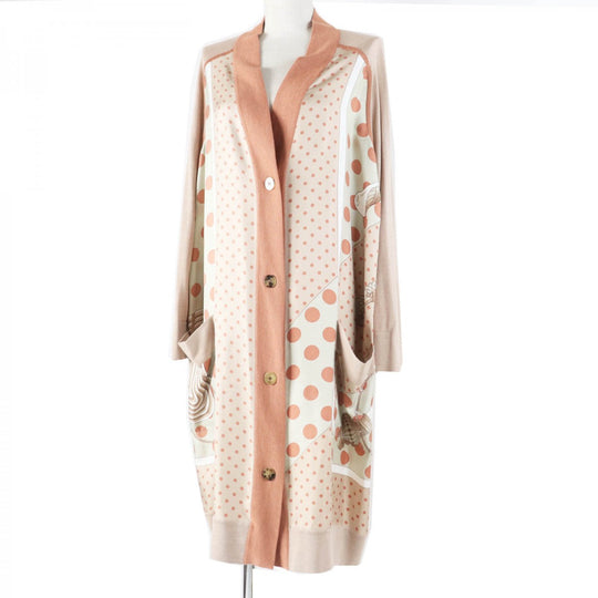 HERMES cardigan Outer: 100% silk, part: 50% cashmere, part: 50% silk Multi Clic Clac a Pois Women 38 Used Authentic