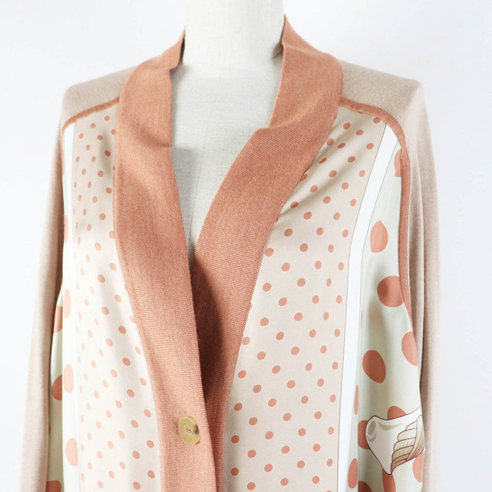 HERMES cardigan Outer: 100% silk, part: 50% cashmere, part: 50% silk Multi Clic Clac a Pois Women 38 Used Authentic