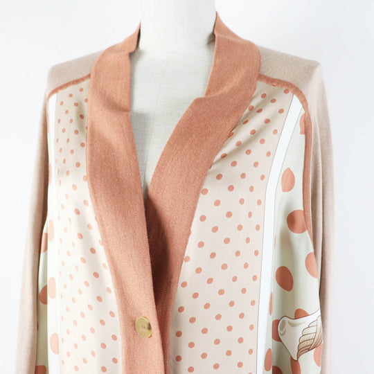 HERMES cardigan Outer: 100% silk, part: 50% cashmere, part: 50% silk Multi Clic Clac a Pois Women 38 Used Authentic