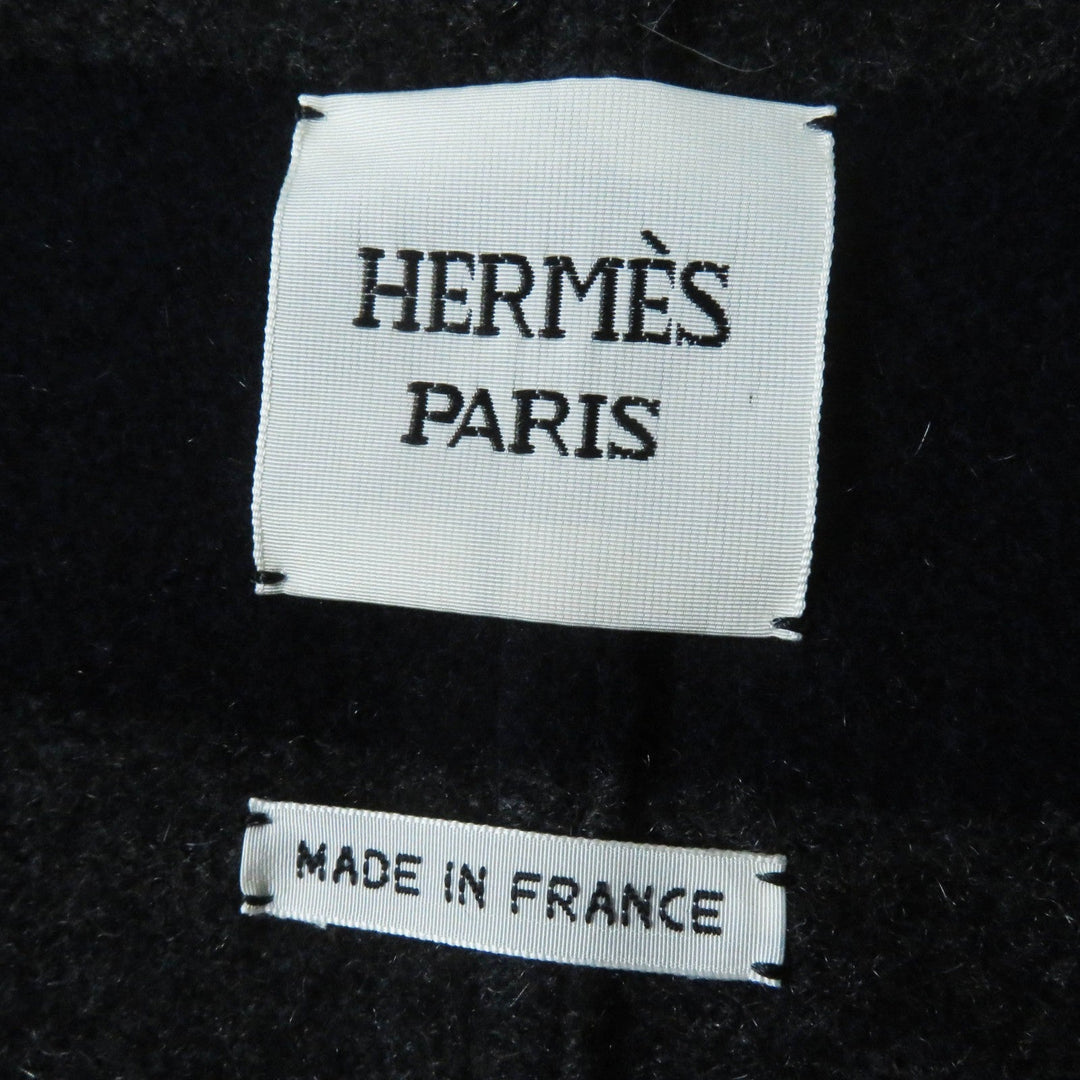 HERMES Vest Main: 98% cashmere, Main: 1% nylon, Main: 1% polyurethane, Part: 92% cashmere, Part: 6% nylon Navy gray Varsity Women 34 Used Authentic