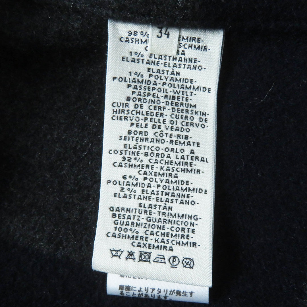 HERMES Vest Main: 98% cashmere, Main: 1% nylon, Main: 1% polyurethane, Part: 92% cashmere, Part: 6% nylon Navy gray Varsity Women 34 Used Authentic