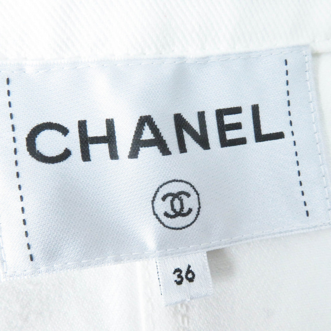 CHANEL Denim Jacket P70204 Main: 100% cotton white Women 36 Used Authentic