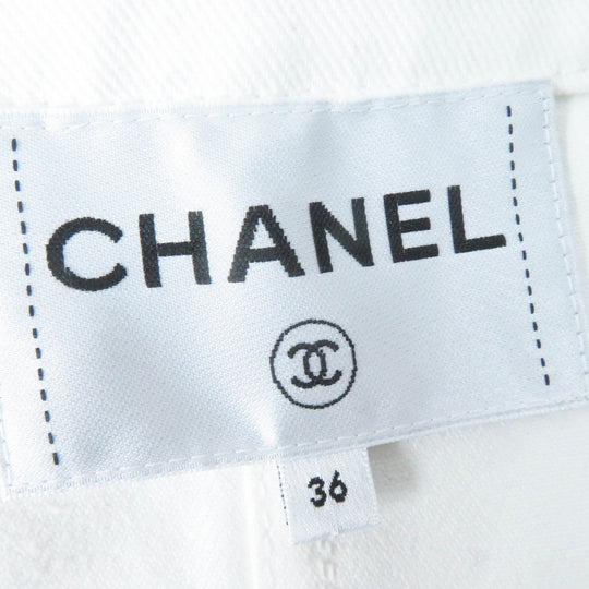 CHANEL Denim Jacket P70204 Main: 100% cotton white Women 36 Used Authentic