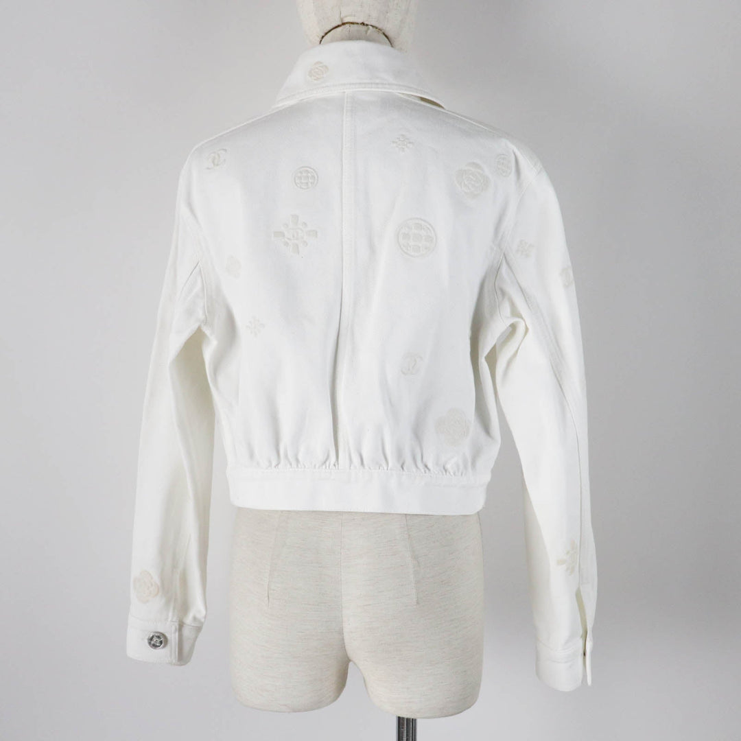 CHANEL Denim Jacket P70204 Main: 100% cotton white Women 36 Used Authentic