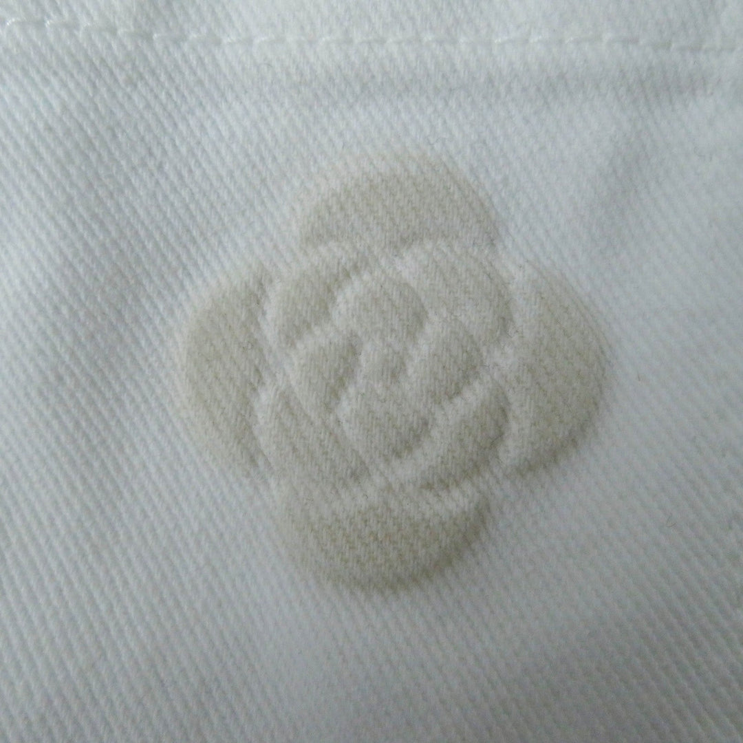 CHANEL Denim Jacket P70204 Main: 100% cotton white Women 36 Used Authentic