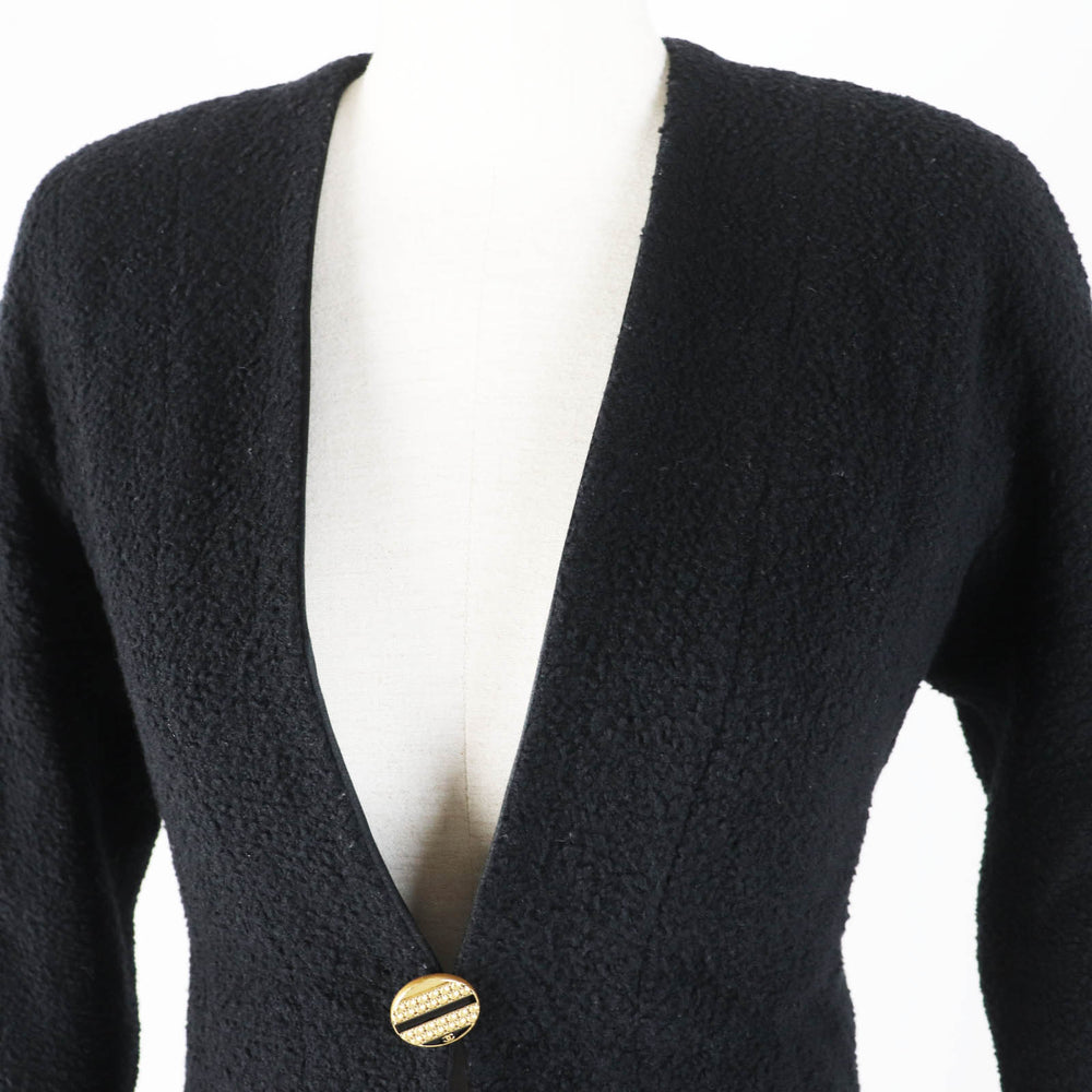 CHANEL No color jacket 19A P61936 Main: 80% wool, Main: 12% silk, Main: 8% polyamide (nylon), Lining: 100% silk, Part: 100% silk black Women 34 Used Authentic