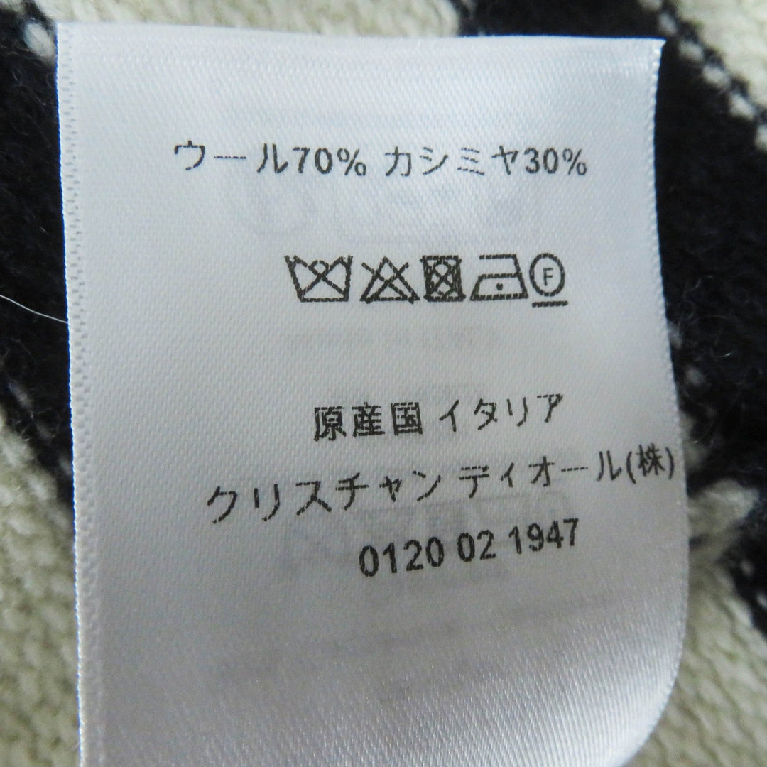 Christian Dior cardigan 224G02AM309 Main: 70% wool, Main: 30% cashmere Ivory Dark Navy Marinier Women 44 Used Authentic