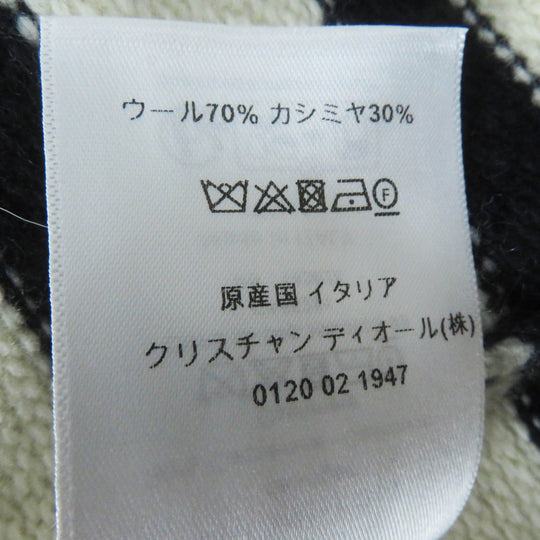 Christian Dior cardigan 224G02AM309 Main: 70% wool, Main: 30% cashmere Ivory Dark Navy Marinier Women 44 Used Authentic