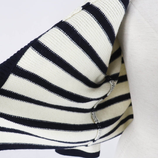 Christian Dior cardigan 224G02AM309 Main: 70% wool, Main: 30% cashmere Ivory Dark Navy Marinier Women 44 Used Authentic
