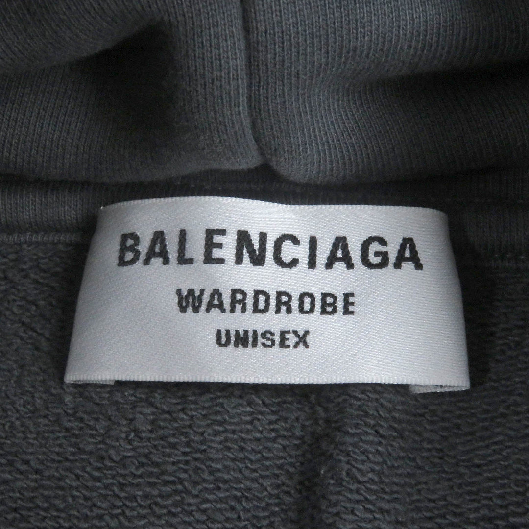 BALENCIAGA Hoodie 578135 Main: 100% cotton, Part: 100% polyester gray mens S Used Authentic