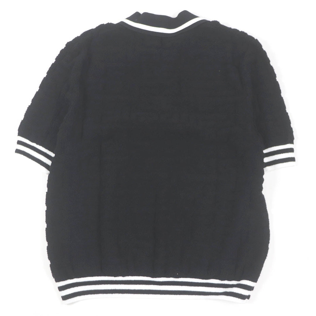 BALMAIN Short sleeve polo shirt GB045KE54 cotton black mens S Used Authentic