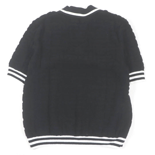 BALMAIN Short sleeve polo shirt GB045KE54 cotton black mens S Used Authentic