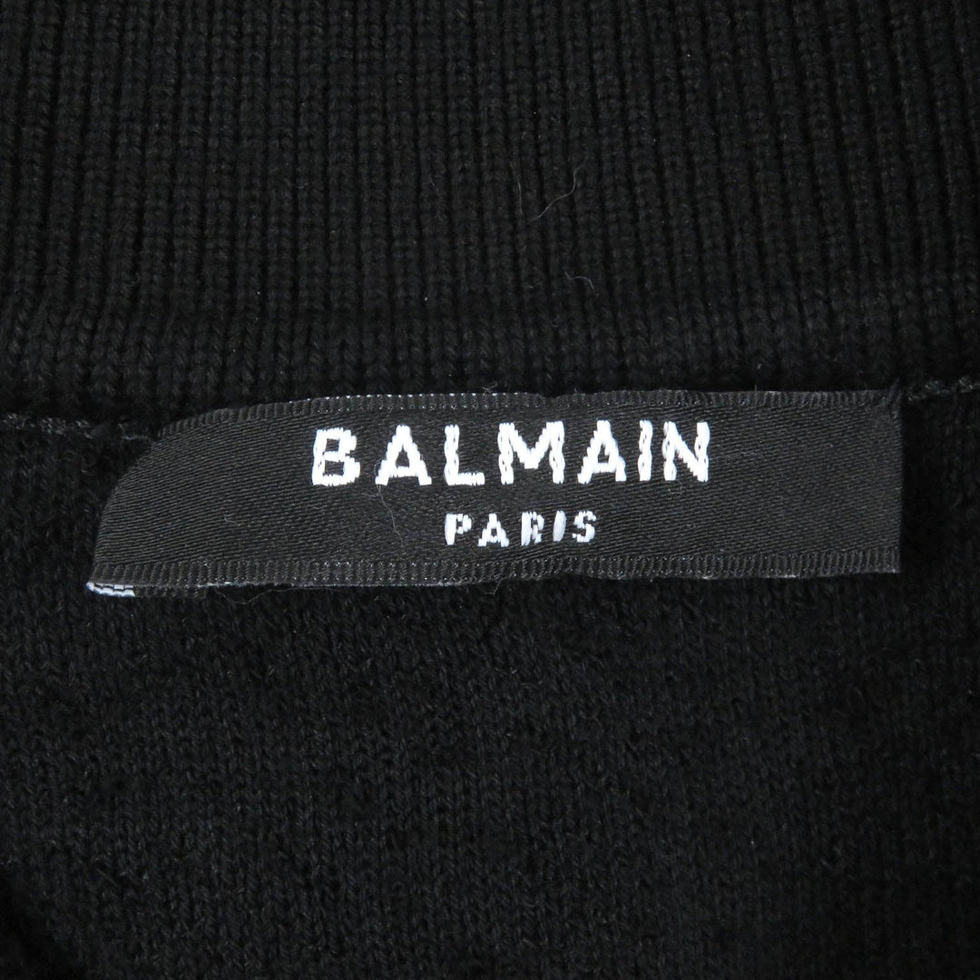 BALMAIN Short sleeve polo shirt GB045KE54 cotton black mens S Used Authentic