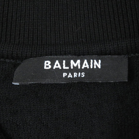 BALMAIN Short sleeve polo shirt GB045KE54 cotton black mens S Used Authentic