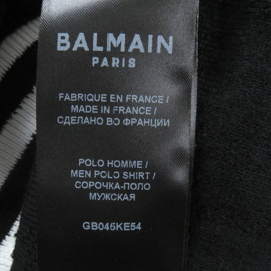 BALMAIN Short sleeve polo shirt GB045KE54 cotton black mens S Used Authentic