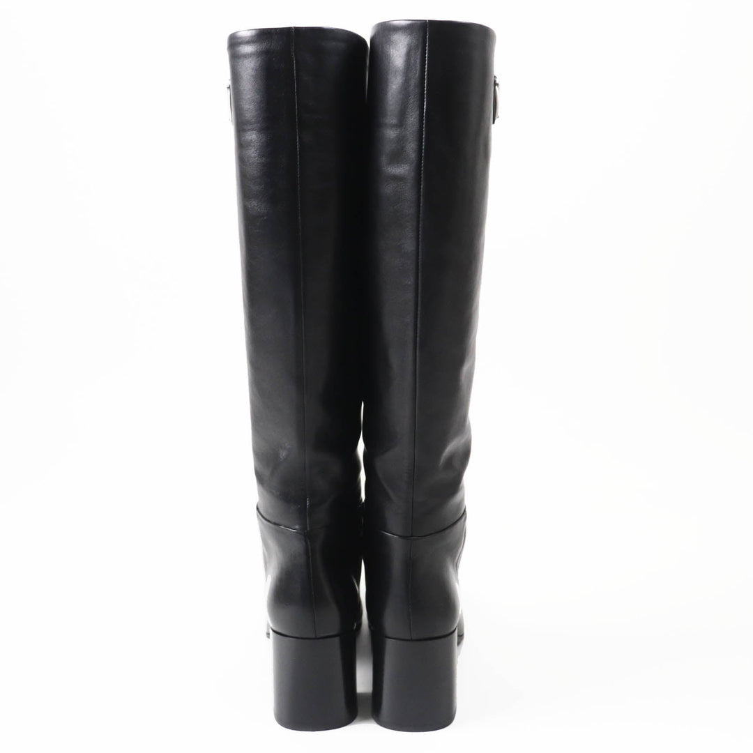 PRADA Knee-high boots 1W931M Main: Leather black CALZATURE DONNA Women 38.5 Used Authentic