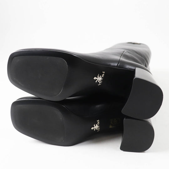 PRADA Knee-high boots 1W931M Main: Leather black CALZATURE DONNA Women 38.5 Used Authentic