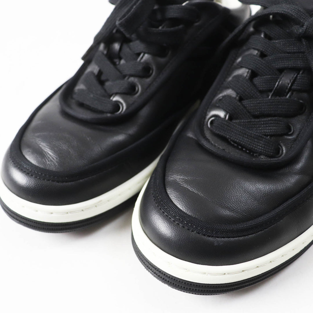 CHANEL sneakers 21S G37488 Main: Lambskin Black White Women 35.5 Used Authentic