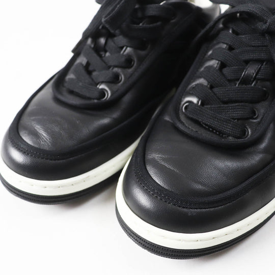 CHANEL sneakers 21S G37488 Main: Lambskin Black White Women 35.5 Used Authentic