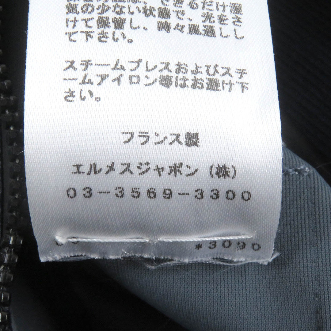HERMES Mountain Hoodie Outer: 92% nylon, Outer: 8% polyurethane, Sleeve lining: 72% nylon, Sleeve lining: 28% polyurethane, Lining: 100% cashmere Navy mens L Used Authentic