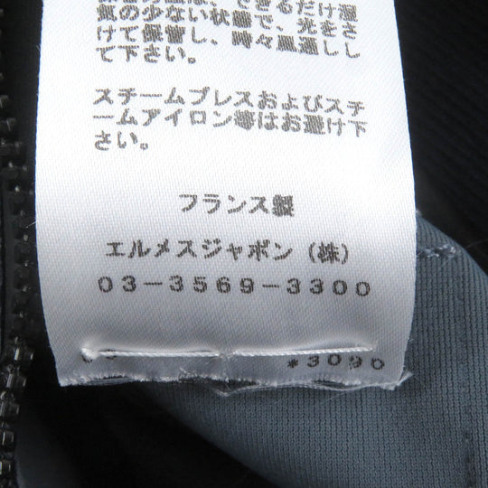 HERMES Mountain Hoodie Outer: 92% nylon, Outer: 8% polyurethane, Sleeve lining: 72% nylon, Sleeve lining: 28% polyurethane, Lining: 100% cashmere Navy mens L Used Authentic